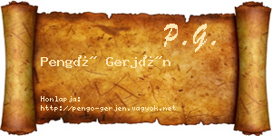 Pengő Gerjén névjegykártya